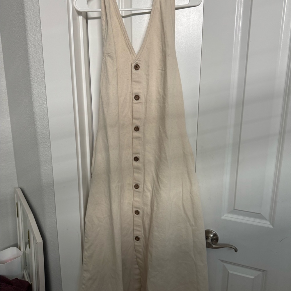 Cream Button-Down Maxi Dress - Picture 4 of 6